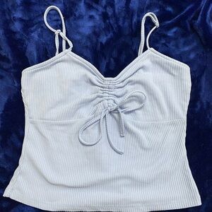 Derek Heart Light Blue Ruched Camisole